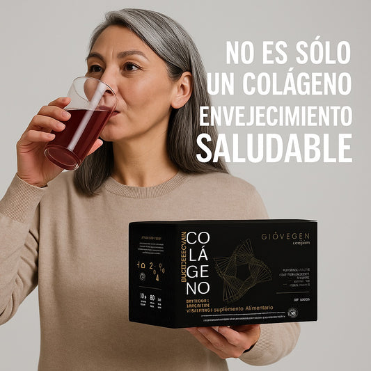 Colágeno profesional (negro) Giovegen, Peptidos + Zinc + Q10 + Vitaminas C-D-K-E