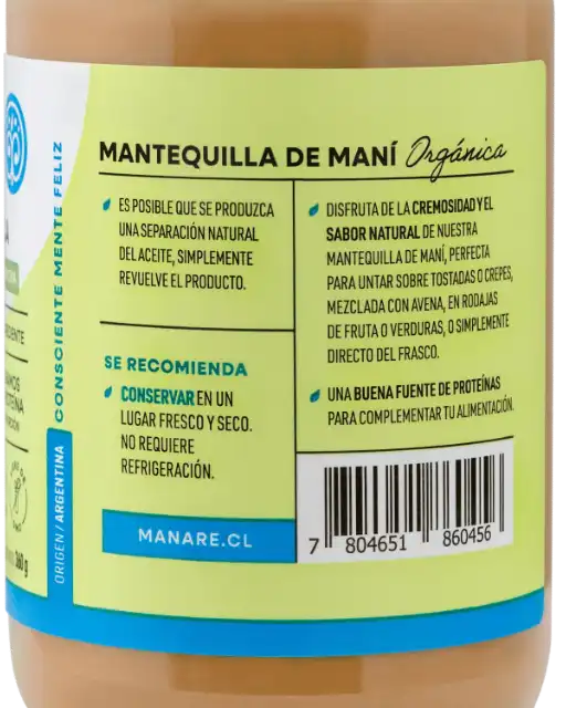 Mantequilla de maní orgánica 360grs