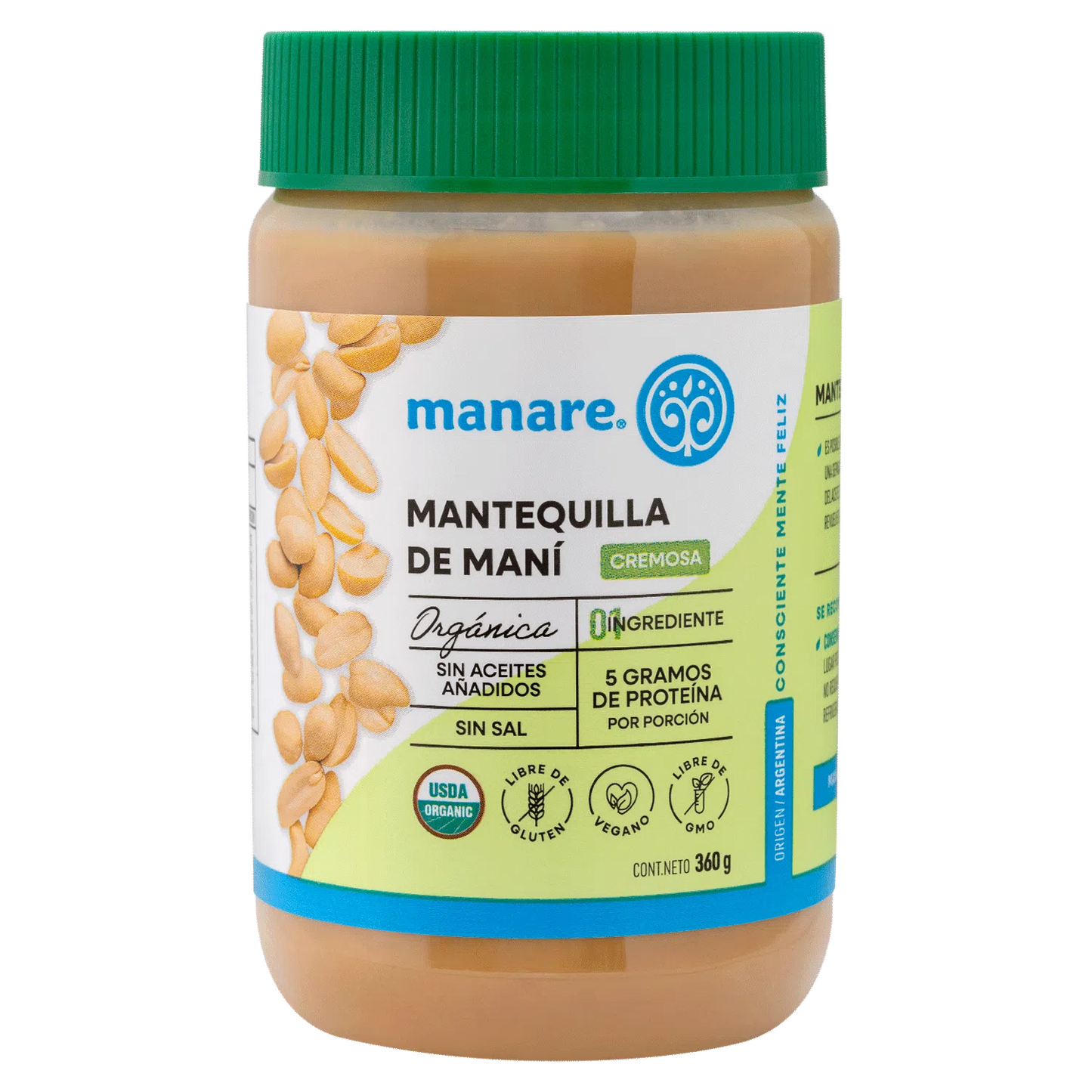 Mantequilla de maní orgánica 360grs