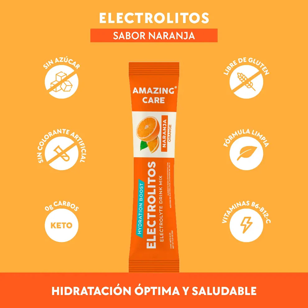 Caja de electrolitos por 30 sobres sabor naranja