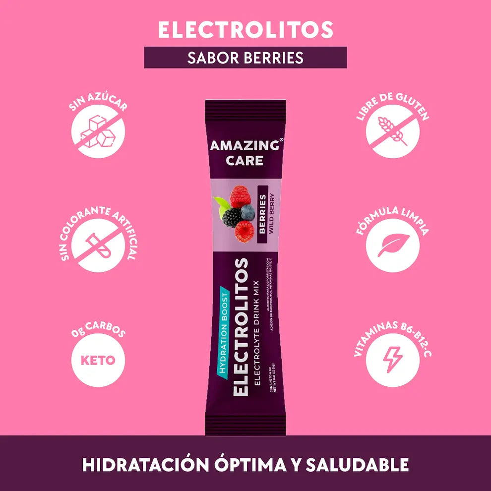 Caja electrolitos por 30 sobres sabor berries