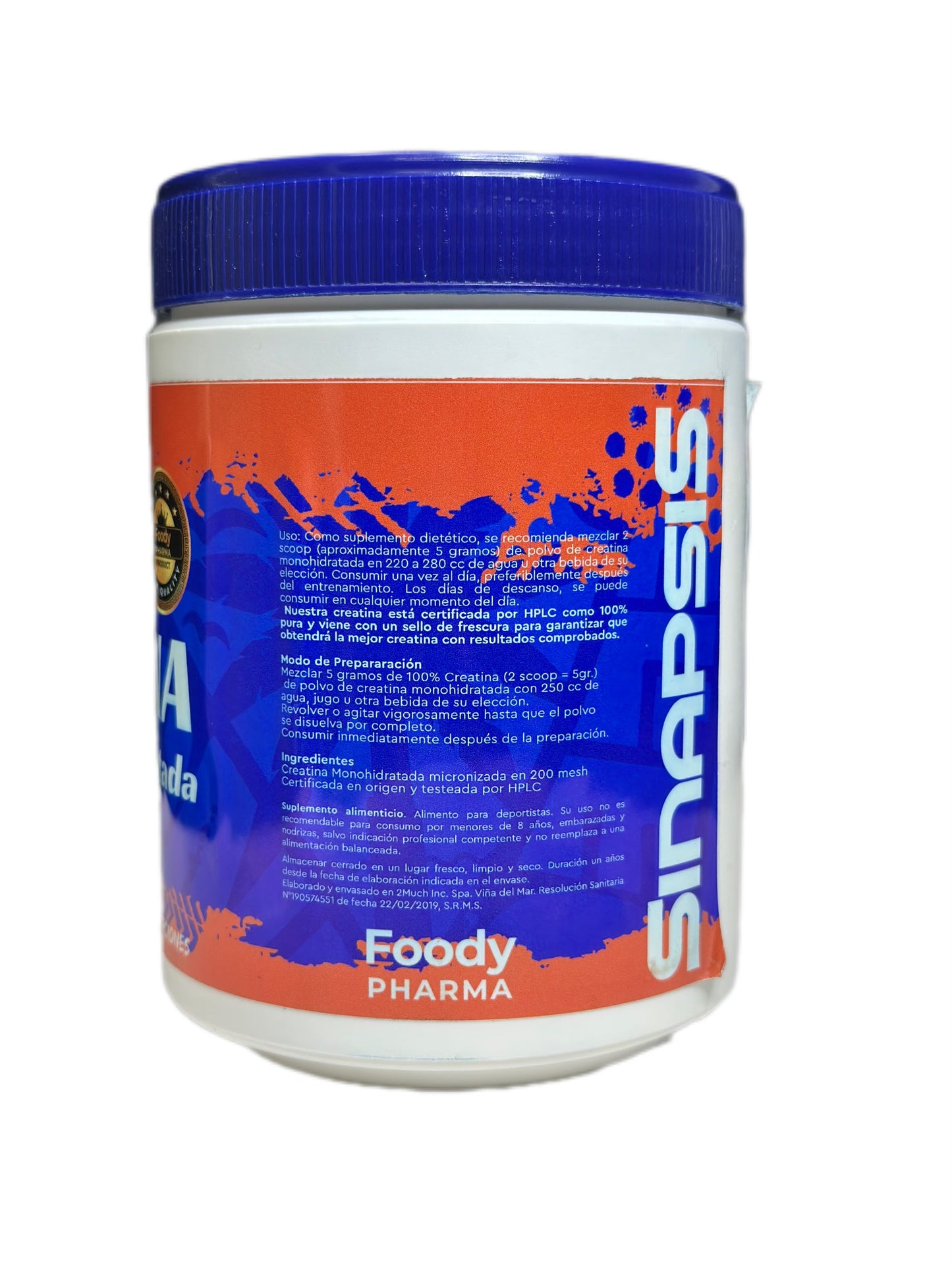 Creatina 100% Monohidratada 300grs (60 porciones)