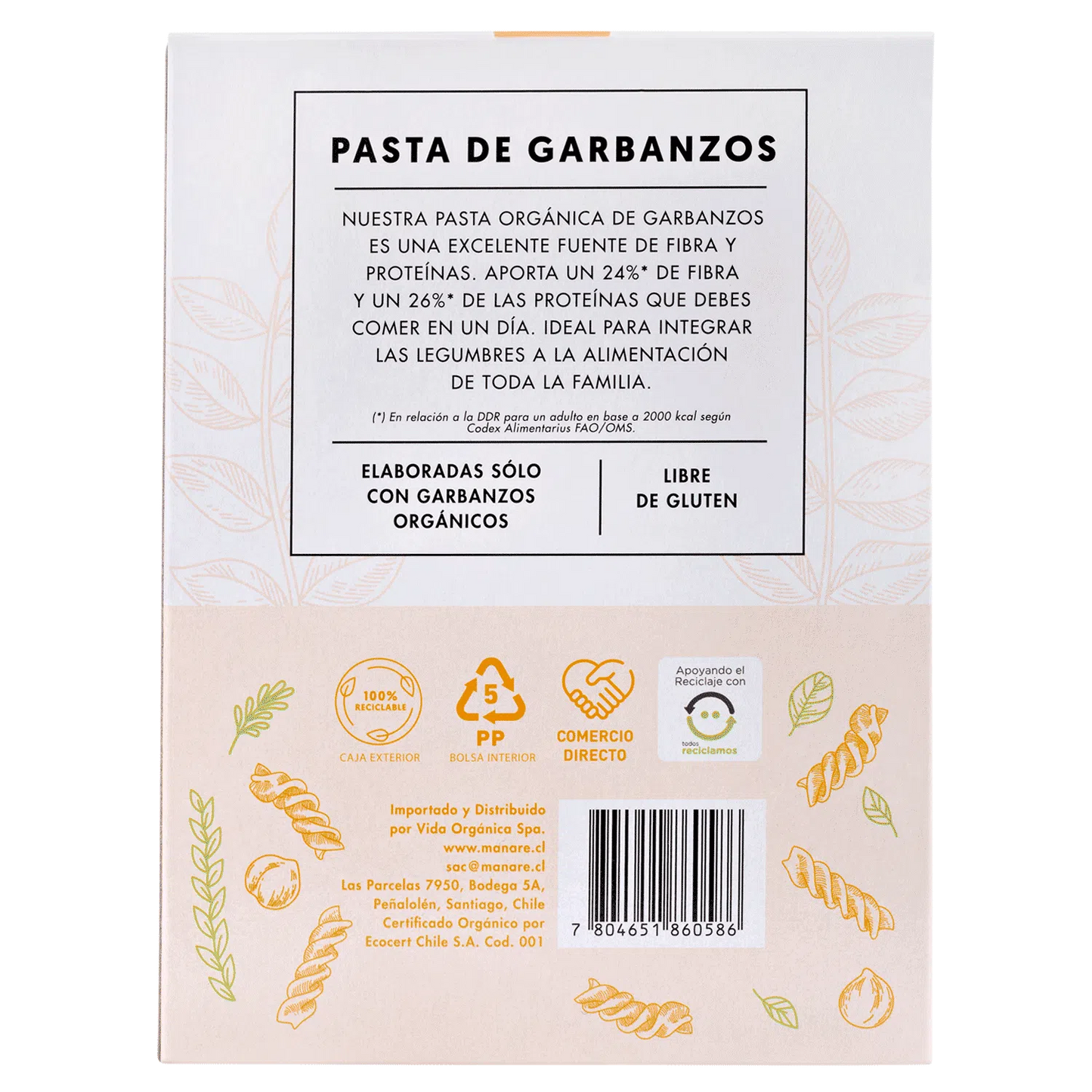 Espirales o pasta de Garbanzos Orgánicos 250g