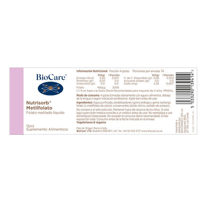 Vitaminas - Nutrisorb Metilfolato Liquido 15ml