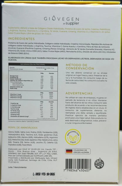 Colágeno Amarillo Giovegen (PROTEINAS + EXTRACTOS + AMINOACIDOS + VITAMINAS)
