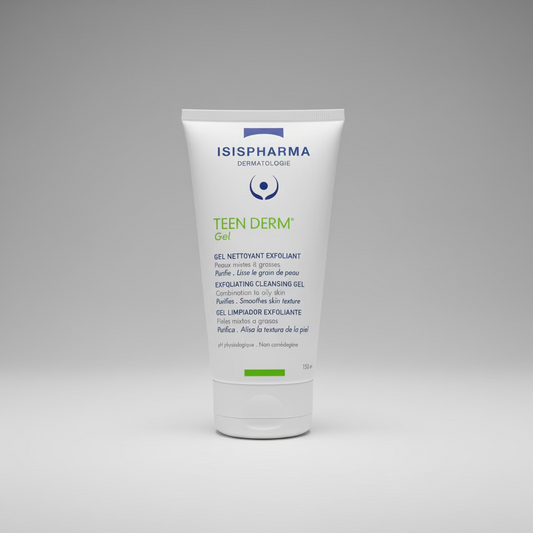 Teen Derm Gel limpiador exfoliante Isispharma 150 ml - Piel mixta, grasa y con imperfecciones