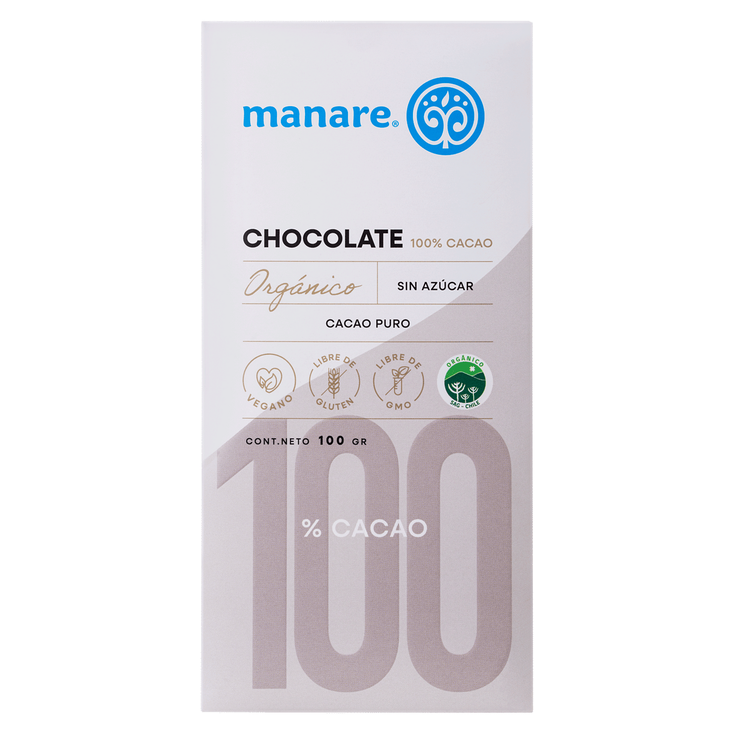Chocolate 100% cacao Manaré