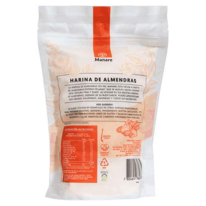 Harina de almendras sin piel Manare 400grs