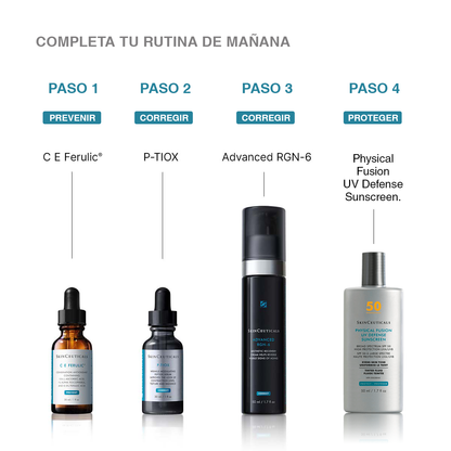 Rutina de uso con Advanced RGN-6 de SkinCeuticals, mañana y noche