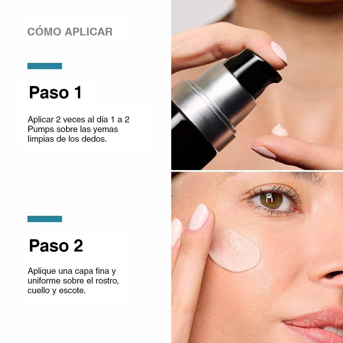 Cómo se aplica Advanced RGN-6 de SkinCeuticals sobre rostro y cuello
