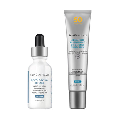 Pack Despigmentante SkinCeuticals: Discoloration Defense 30 ml y Advanced Brightening UV Defense SPF 50 40 ml