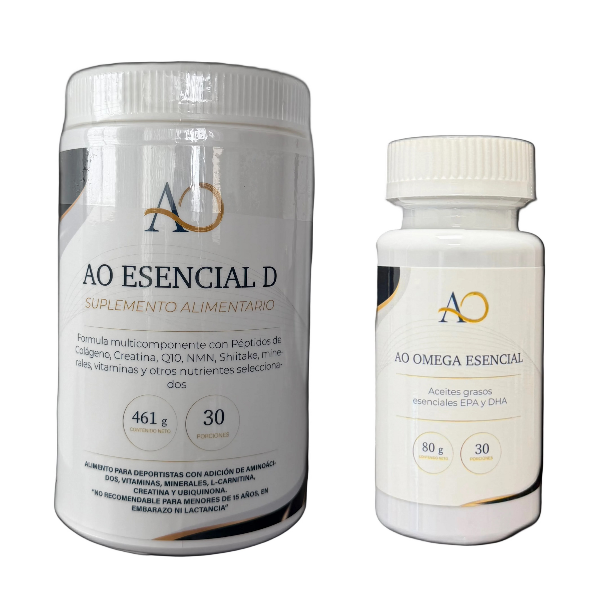 Pack AO Suplementos Esenciales Día y Noche colágeno creatina NMN magnesio | AO