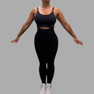 Conjunto deportivo de compresión negro (Brasier + Calza)