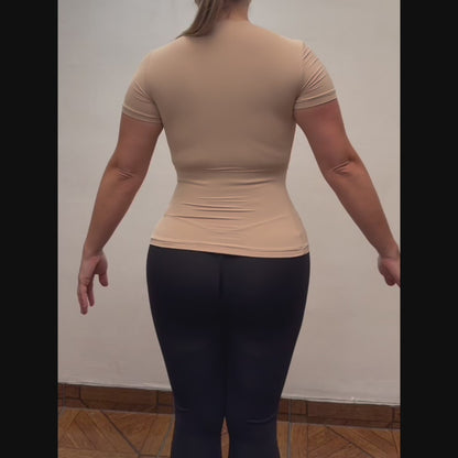 Camiseta primera capa mujer (color piel)