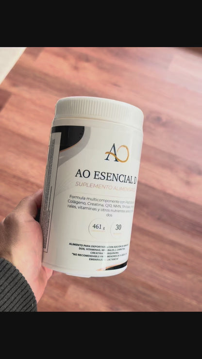 AO Esencial D (Día). Colágeno + Creatina + NMN + Shiitake + Mg + vitaminas y otros nutrientes seleccionados