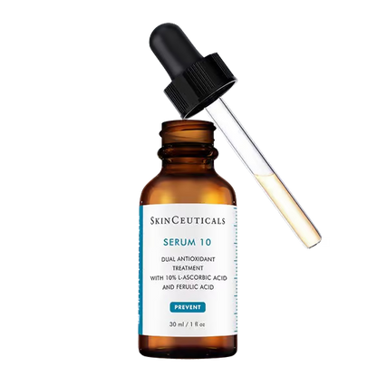 Serum 10 de SkinCeuticals abierto, mostrando el gotario